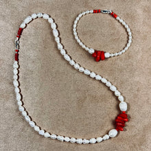 Bracelet Pearls Red Coral branch