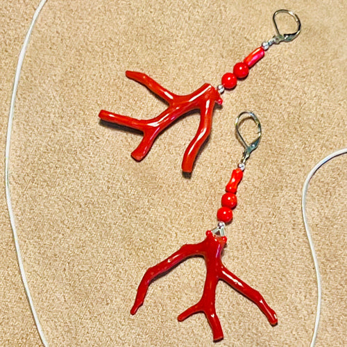 Red Coral Earrings